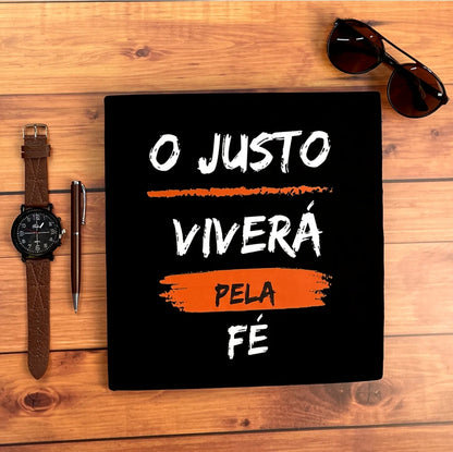 Camiseta Masculina Preta O Justo Viverá Pela Fé